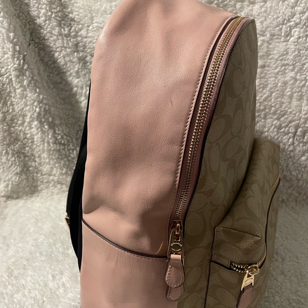 Coach Charlie Backpack Beige and Pink - Picture 5 of 10
